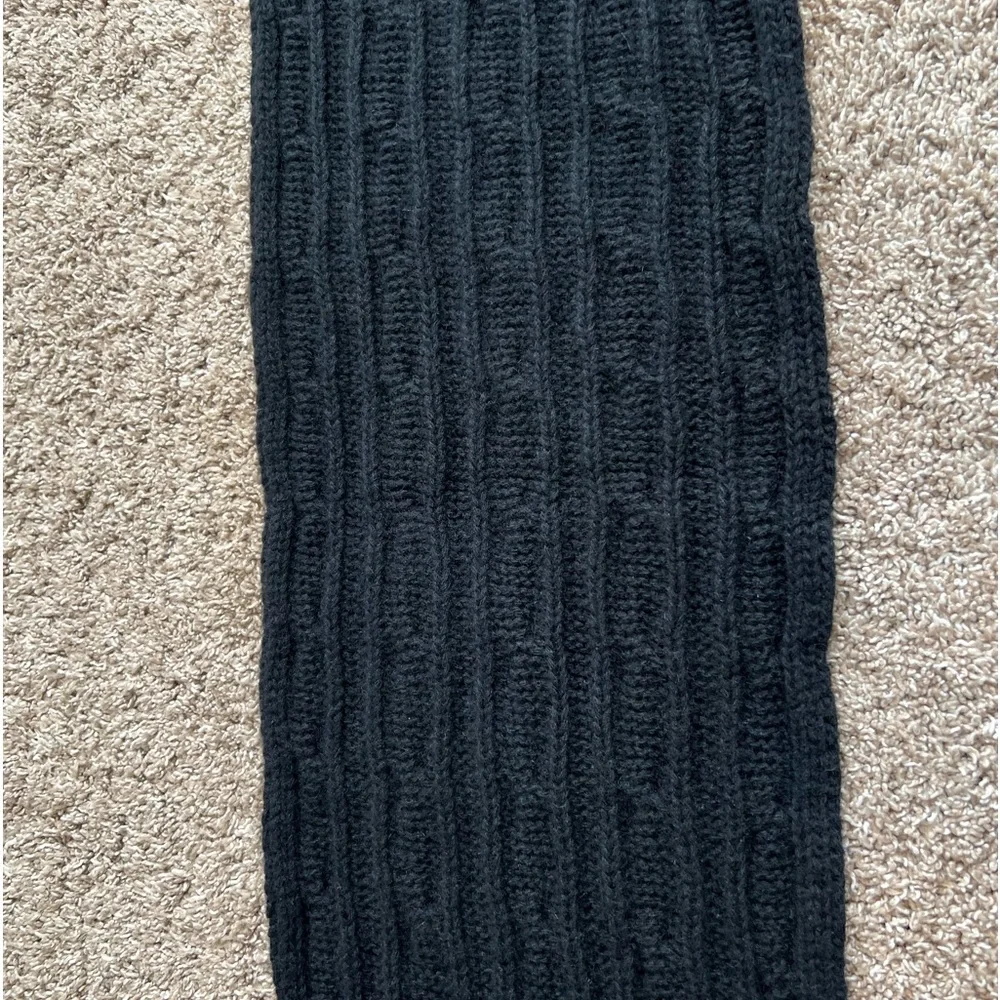 Polo Ralph Lauren Vintage Cable Knit Winter Scarf Wool Blend Black Red Grey RARE